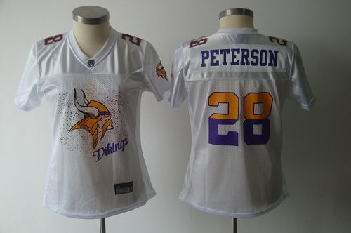 Vikings #28 Adrian Peterson White 2011 Women's Fem Fan Stitched NFL Jersey